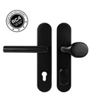 Bezpečnostné kovanie MPK Securo čierna matná s prekrytím pre vstupné dvere SECUROBSMAKL92