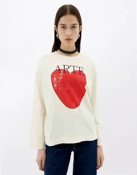Tričko Thinking MU Art & Love Emily T-Shirt WHITE