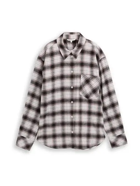 TOM TAILOR DENIM Blúzka  hnedá / biela