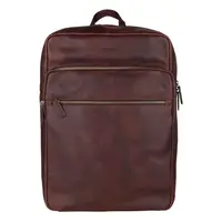 Kožený business batoh Burkely Marlo - hnědá