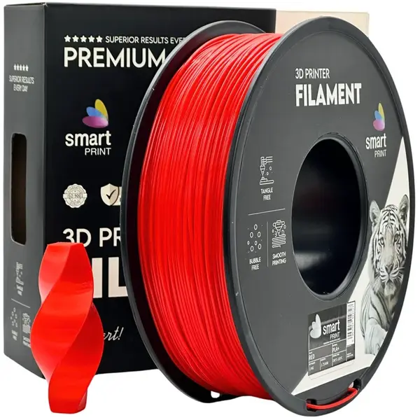 Smart Print FG-S58-E1, 3D filament, PLA+, Red, 1kg, 1,75mm