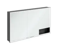 Villeroy & Boch My View+ - Zrkadlová skrinka s LED osvetlením 130x75x17 cm, 3 dvierka, grafit/matná čierna B48213VR