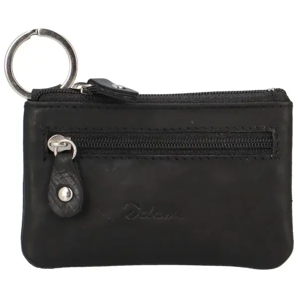 Kožená klíčenka Delami Ely, černá