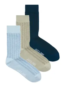 JACK & JONES Ponožky 'JACDIAMOND'  tmavomodrá / svetlomodrá / kaki / biela