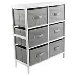 Carryhome KOMODA, borovice, šedá, bílá, 70/80/30 cm