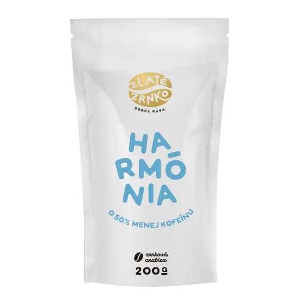 Káva Zlaté Zrnko - Harmónia (o 50% menej kofeínu) 200g