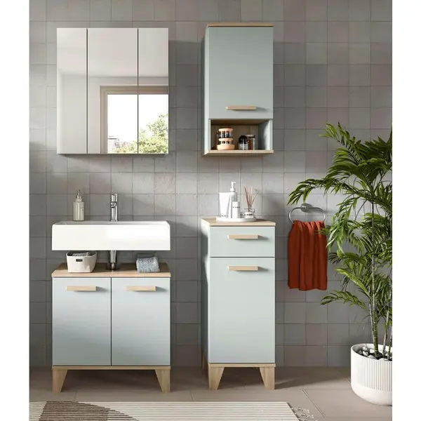 MID.YOU KOUPELNA barvy dubu, světle zelená