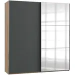 MID.YOU SKŘÍŇ S POSOUVACÍMI DVEŘMI, barvy grafitu, barvy dubu, 200/216/65 cm