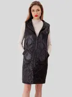 PERSO Woman's Women's long quilted vest with pockets