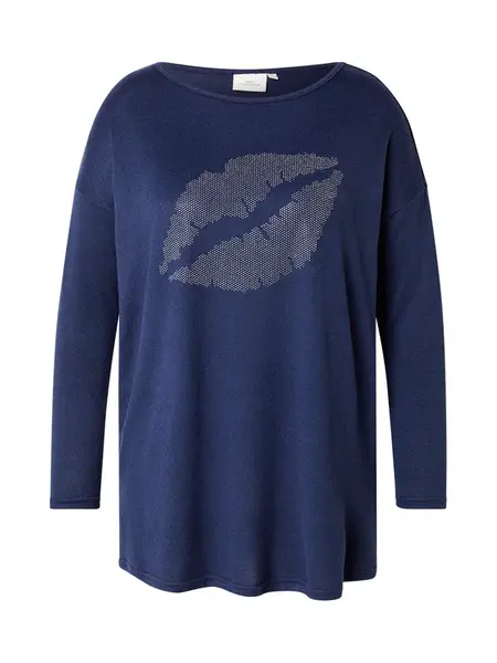 ONLY Carmakoma Tričko 'CARMALBA'  tmavomodrá / strieborná