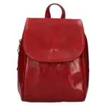 Menší kožený dámsky batoh Italia Melas – červená