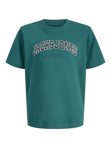 Jack & Jones Junior Tričko 'JJECALEB'  smaragdová / čierna / biela