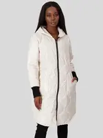 PERSO Woman's Women's long transitional jacket with a hood