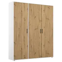 Rauch Möbel ŠATNÍ SKŘÍŇ S OTOČNÝMI DVEŘMI, bílá, dub artisan, 140/194/53 cm