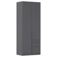 Rauch Möbel ŠATNÍ SKŘÍŇ S OTOČNÝMI DVEŘMI, šedá, 91/229/54 cm