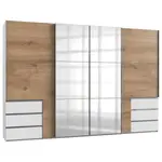 MID.YOU SKŘÍŇ S POSOUVACÍMI DVEŘMI, bílá, barvy dubu, 350/236/65 cm