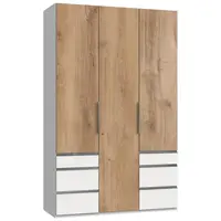 MID.YOU ŠATNÍ SKŘÍŇ S OTOČNÝMI DVEŘMI, bílá, barvy dubu, 150/236/58 cm