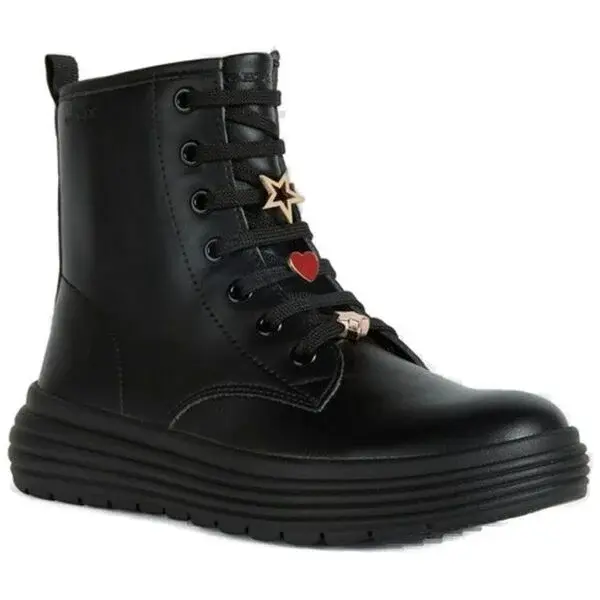 Geox J PHAOLAE Dívčí kotníková obuv, černá, velikost