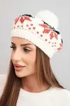Dámska zimná čiapka so snehovou vločkou a brmbolcom