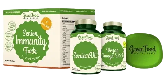 GREENFOOD NUTRITION Senior Immunity Forte + Pillbox 2 x 60 kapsúl