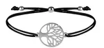 Troli Šňůrkový náramek se stromem života černá/ocelová