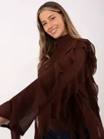 Hnědá halenka s volány