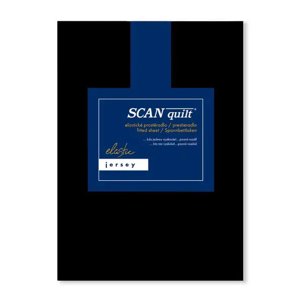 SCANquilt prostěradlo JERSEY ELASTIC LYCRA černá 90 x 200 cm na výšku matrace až 30 cm