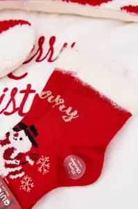 Dětské vánoční ponožky s kožešinou a sněhulákem