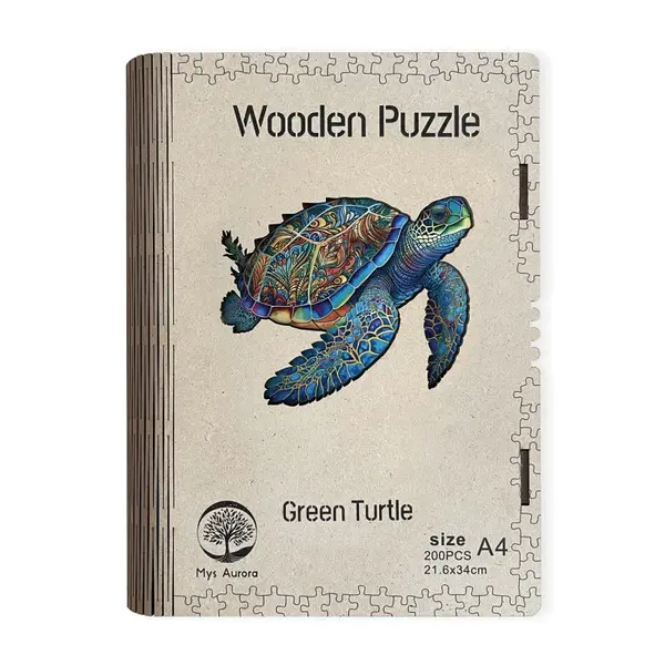 EPEE Wooden puzzle Green Turtle A4