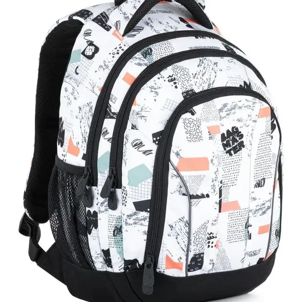 Školní batoh Bagmaster Supernova 21 A White/black/orange/green