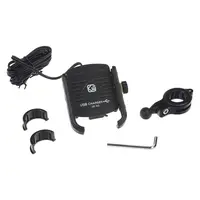 Držák telefonu na kolo/motocykl STU r13usb černý s USB nabíječkou