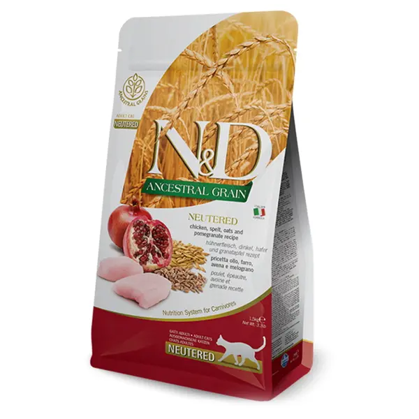 N&D Ancestral Grain Neutered Chicken & Pomegranate pro kočky 1,5 kg