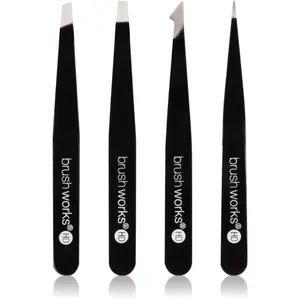 Brushworks The Complete sada pinzet na obočí Black 4 ks