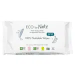 ECO BY NATY Vlhčené ubrousky Naty bez vůně splachovatelné 56 ks