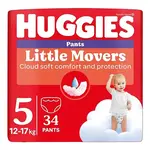 HUGGIES Dětské plenky Little Movers Pants 5 velikost 12-17 kg 34 kusů