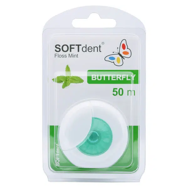 SOFTDENT Butterfly Dentální nit s mátou 50 m