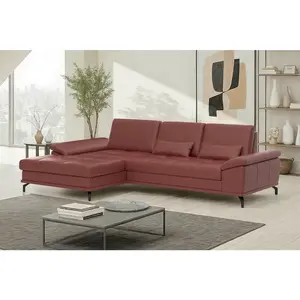 Sit & More ROHOVÁ SEDAČKA, textil, kůže, červenohnědá