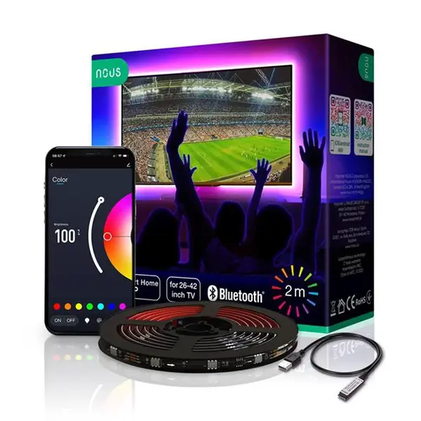 Smart LED pásek 5V 20LED/m IP44 5W RGB NOUS F7 2m Bluetooth Tuya