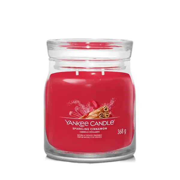 YANKEE CANDLE Signature Vonná svíčka střední 2 knoty Sparkling Cinnamon 368 g