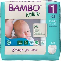 BAMBO Nature 1 Dětské plenkové kalhotky 2-4 kg 22 ks
