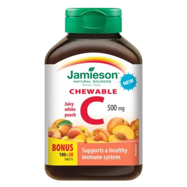 JAMIESON Vitamín C 500 mg broskev 120 žvýkacích tablet