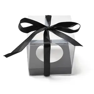 Transparent PET Cupcake Packing Boxes with Paper Base
