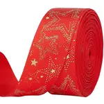 10 Yards Gold Stamping Star Polyester Printed Ribbon