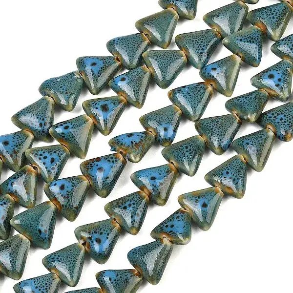 Glazed Porcelain Triangle Beads Strands