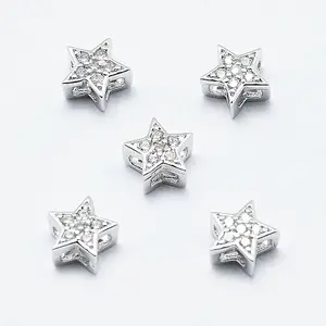 Brass Micro Pave Cubic Zirconia Pendants