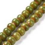 Handmade Fancy Antique Glazed Porcelain Ceramic Round Beads Strands