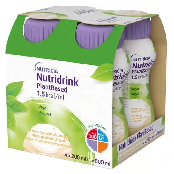 NUTRIDRINK  PlantBased příchuť mango a marakuja 4 x 200 ml
