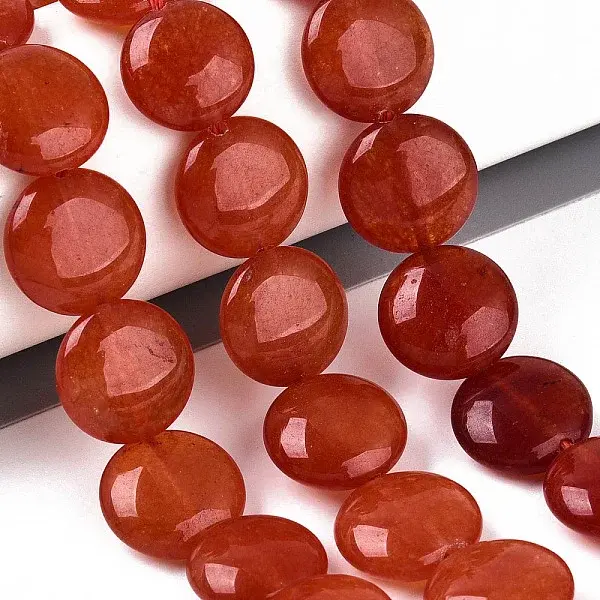 Dyed Natural White Jade Coin Beads Strands