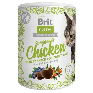 BRIT Care Snack Superfruits Chicken s kuřetem, rakytníkem a borůvkami pro kočky 100 g