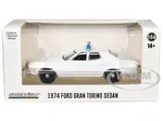 1974-1976 Ford Gran Torino Sedan Police Car White with Light Bar "Hot Pursuit - Hobby Exclusive" Series 1/64 Diecast Model Car by Greenlight